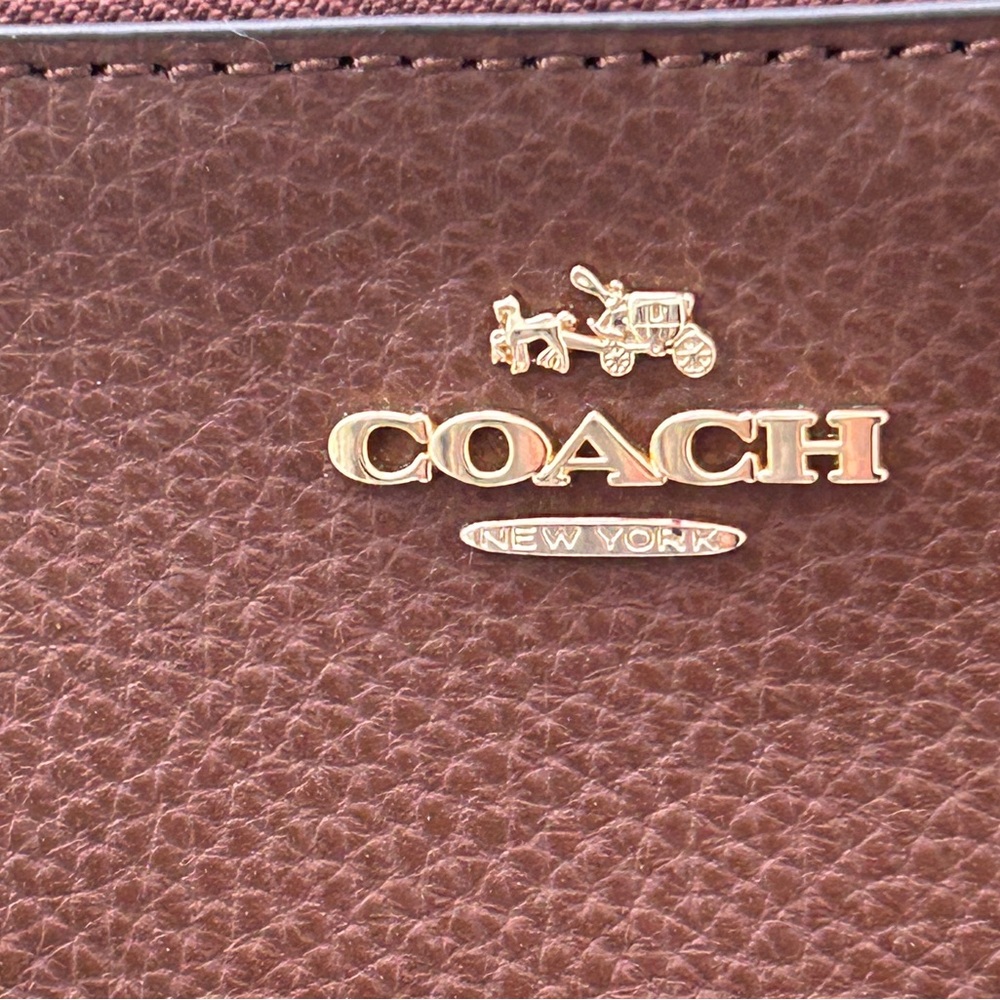 Coach Double Corner Zip Wristlet in Pebble Leather Large Fitsπ±π€ - Picture 2 of 8
